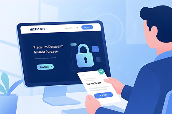 Premium Domain Marketplace Service Illustration